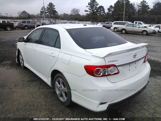 2T1BU4EE8BC601707 - 2011 TOYOTA COROLLA S/LE WHITE photo 3