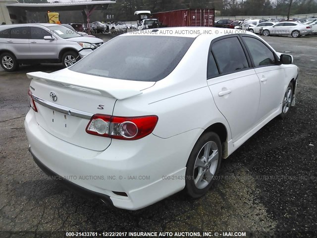 2T1BU4EE8BC601707 - 2011 TOYOTA COROLLA S/LE WHITE photo 4