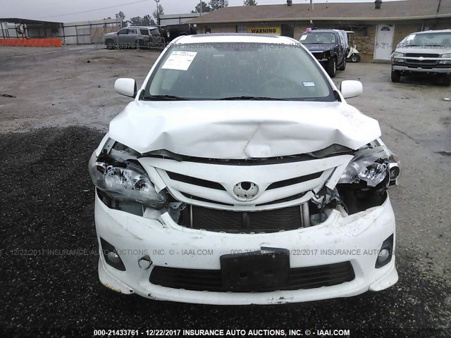 2T1BU4EE8BC601707 - 2011 TOYOTA COROLLA S/LE WHITE photo 6