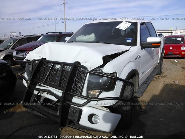 1FTFW1ET1DFD40777 - 2013 FORD F150 SUPERCREW WHITE photo 2