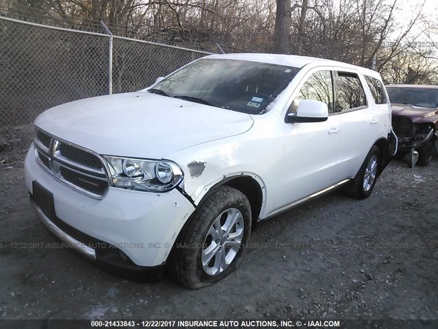 1C4RDHAG0DC673736 - 2013 DODGE DURANGO SXT WHITE photo 2