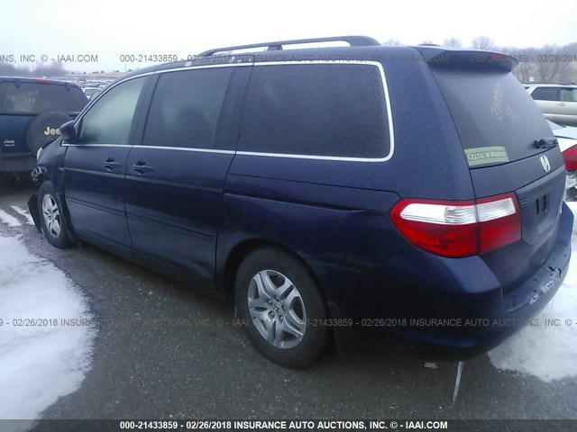 5FNRL38785B135771 - 2005 HONDA ODYSSEY EXL BLUE photo 3