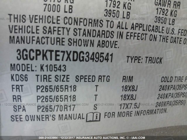 3GCPKTE7XDG349541 - 2013 CHEVROLET SILVERADO K1500 LTZ TAN photo 9