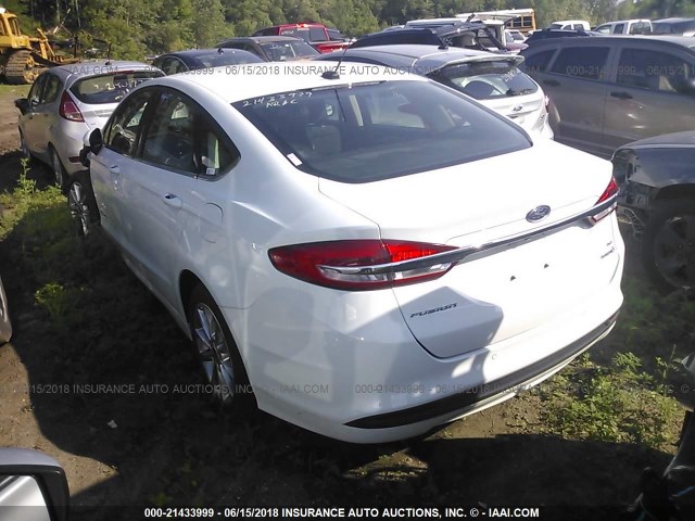 3FA6P0LU5HR325667 - 2017 FORD FUSION SE HYBRID WHITE photo 3