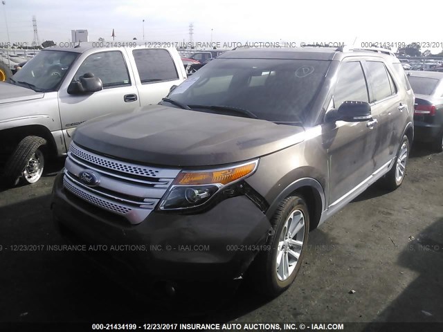 1FM5K7D82FGC05503 - 2015 FORD EXPLORER XLT BROWN photo 2