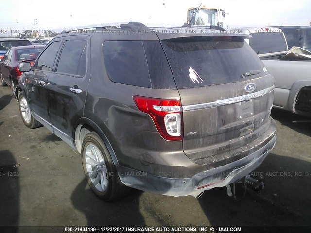 1FM5K7D82FGC05503 - 2015 FORD EXPLORER XLT BROWN photo 3