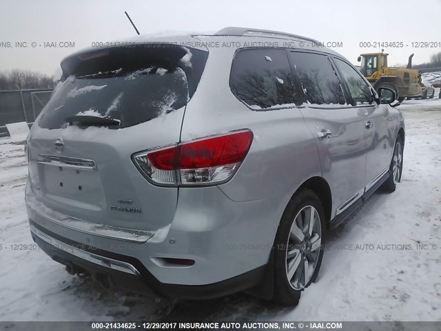 5N1AR2MM1EC645017 - 2014 NISSAN PATHFINDER S/SV/SL/PLATINUM 银色 照片 4