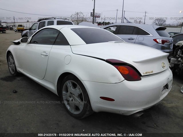 JTHFN48Y650070492 - 2005 LEXUS SC 430 WHITE photo 3