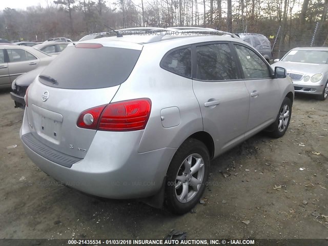 JN8AS58V98W111364 - 2008 NISSAN ROGUE S/SL SILVER photo 4