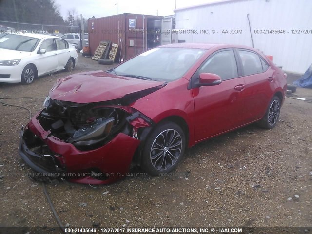 2T1BURHE6FC424511 - 2015 TOYOTA COROLLA L/LE/LE PLS/PRM/S/S PLS RED photo 2