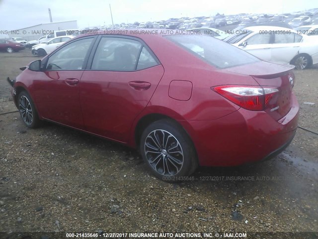 2T1BURHE6FC424511 - 2015 TOYOTA COROLLA L/LE/LE PLS/PRM/S/S PLS RED photo 3