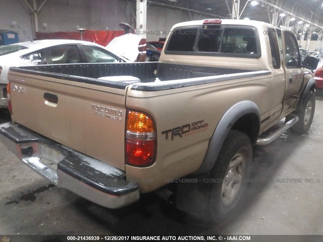 5TESN92N52Z045252 - 2002 TOYOTA TACOMA XTRACAB PRERUNNER ოქროსფერი ფოტო 4