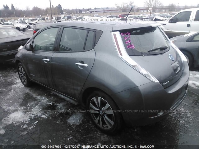 1N4AZ0CP4EC340721 - 2014 NISSAN LEAF S/SV/SL GRAY photo 3