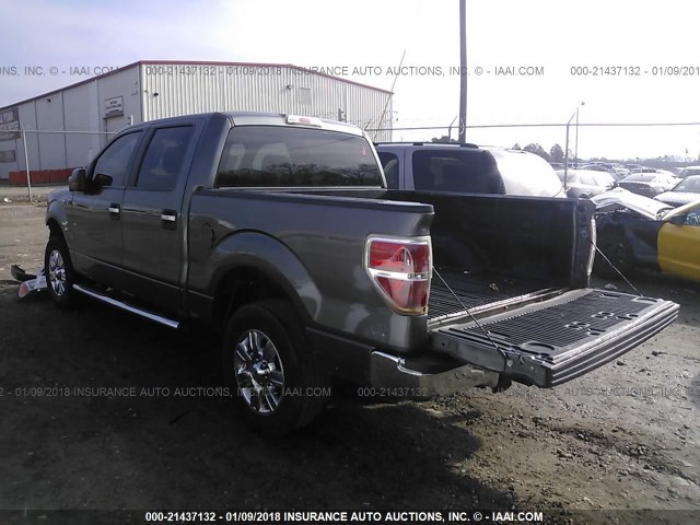 1FTFW1EF2BFB16067 - 2011 FORD F150 SUPERCREW GRAY photo 3