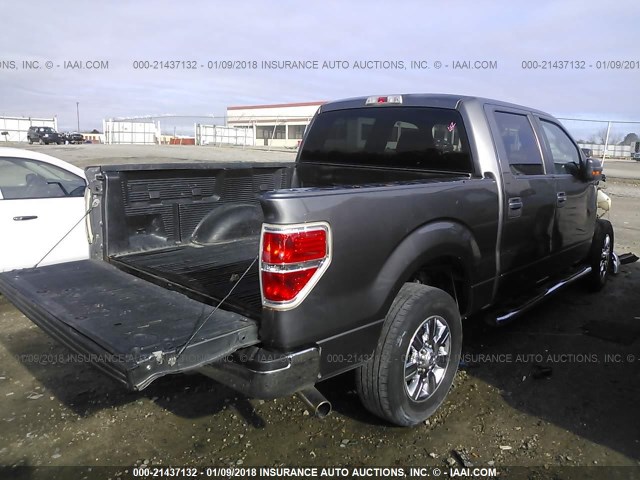 1FTFW1EF2BFB16067 - 2011 FORD F150 SUPERCREW GRAY photo 4