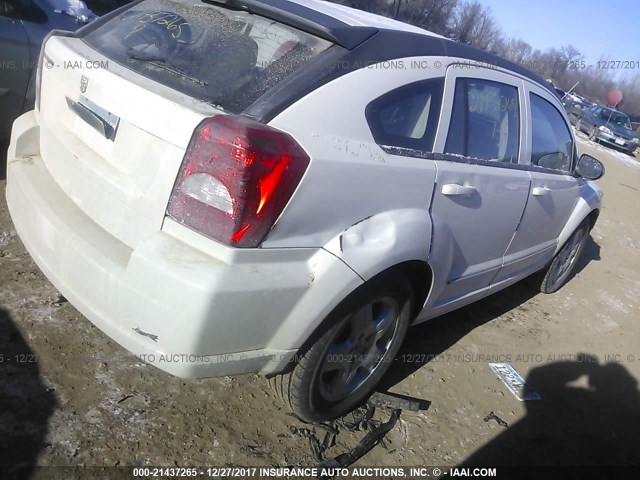 1B3CB4HA0AD552301 - 2010 DODGE CALIBER SXT WHITE photo 4