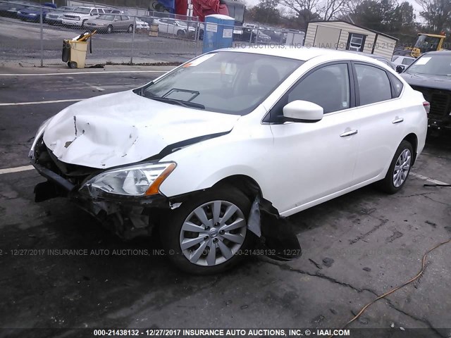 3N1AB7APXEL664791 - 2014 NISSAN SENTRA S/SV/SR/SL WHITE photo 2