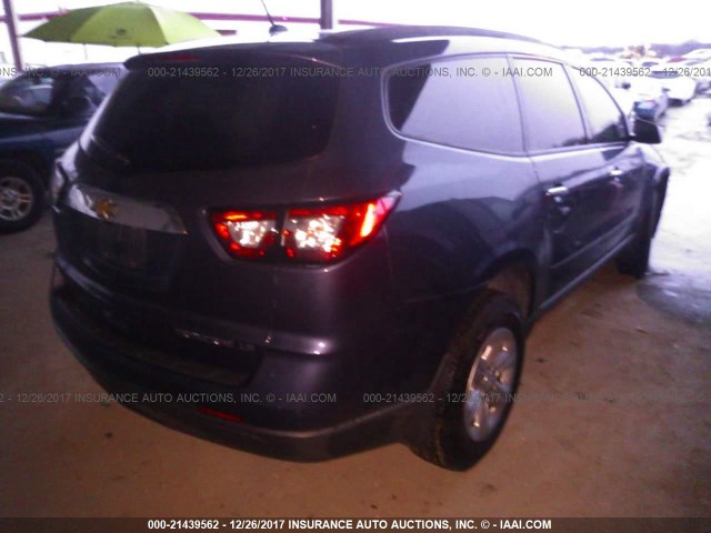 1GNKRFKDXDJ129453 - 2013 CHEVROLET TRAVERSE LS BLUE photo 4