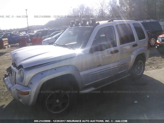 1J4GL38K72W350264 - 2002 JEEP LIBERTY RENEGADE SILVER photo 2