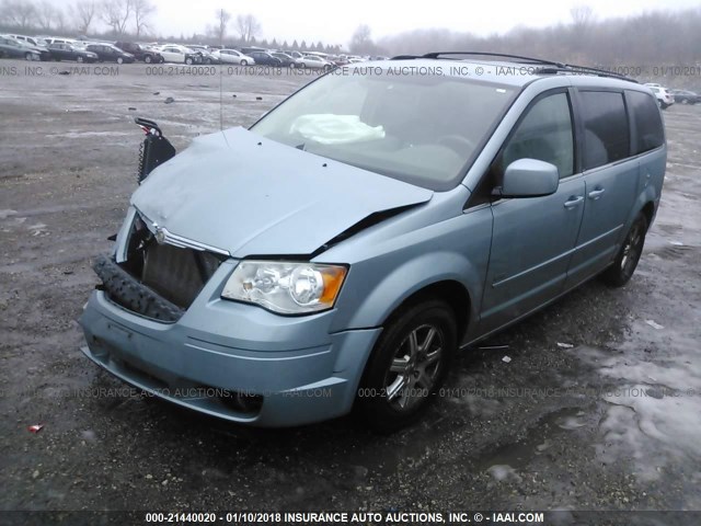 2A8HR54P08R823096 - 2008 CHRYSLER TOWN & COUNTRY TOURING Light Blue photo 2