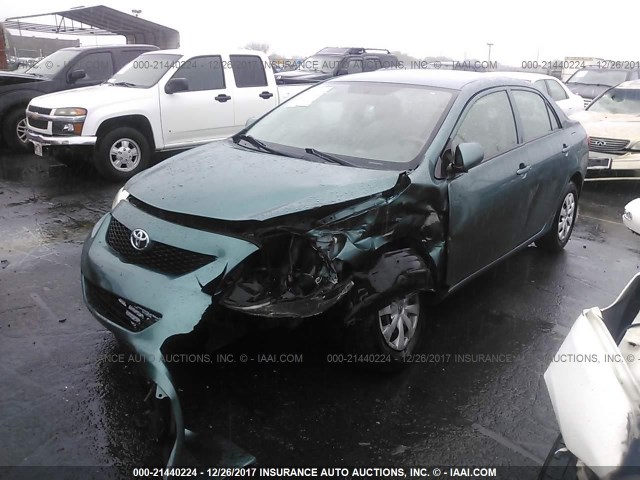 1NXBU40E49Z077326 - 2009 TOYOTA COROLLA S/LE/XLE GREEN photo 2