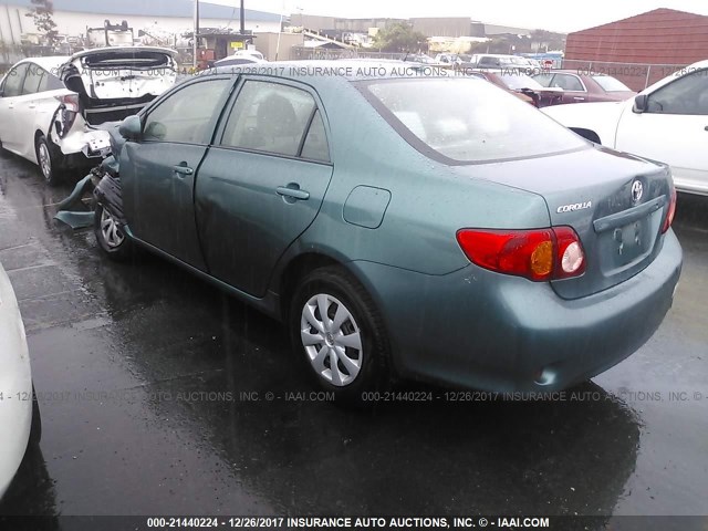 1NXBU40E49Z077326 - 2009 TOYOTA COROLLA S/LE/XLE GREEN photo 3