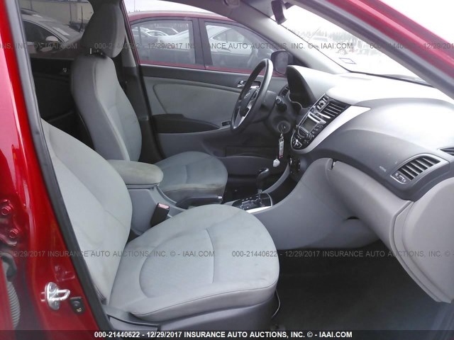 KMHCU5AE8CU033667 - 2012 HYUNDAI ACCENT GLS/GS/SE RED photo 5