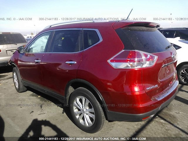 5N1AT2MN2GC839021 - 2016 NISSAN ROGUE S/SL/SV RED photo 3