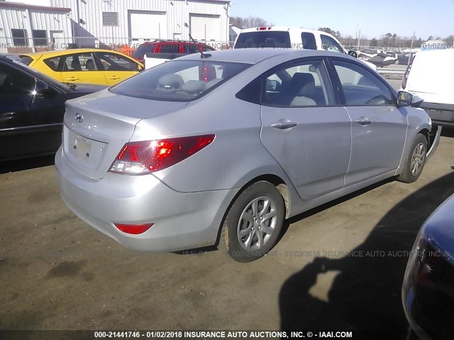 KMHCT4AE2DU403607 - 2013 HYUNDAI ACCENT GLS/GS SILVER photo 4