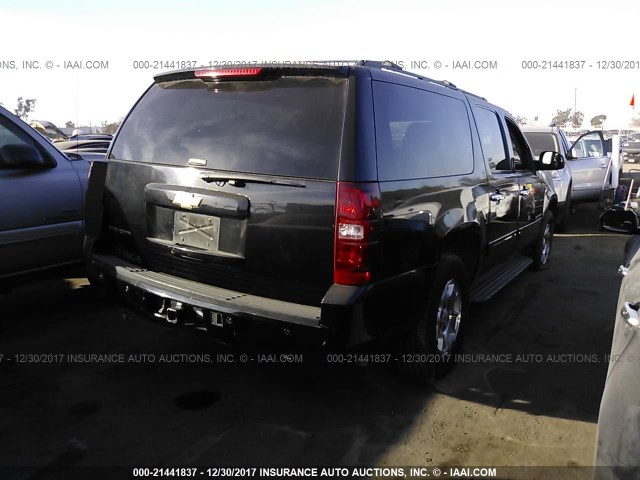 1GNSCJE04DR345314 - 2013 CHEVROLET SUBURBAN C1500 LT BLACK photo 4