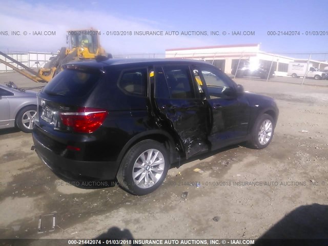 5UXWX9C53E0D22223 - 2014 BMW X3 XDRIVE28I BLACK photo 4