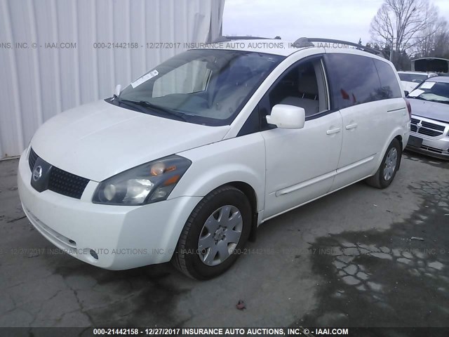 5N1BV28U15N126872 - 2005 NISSAN QUEST S/SE/SL WHITE photo 2