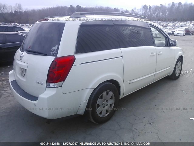 5N1BV28U15N126872 - 2005 NISSAN QUEST S/SE/SL WHITE photo 4