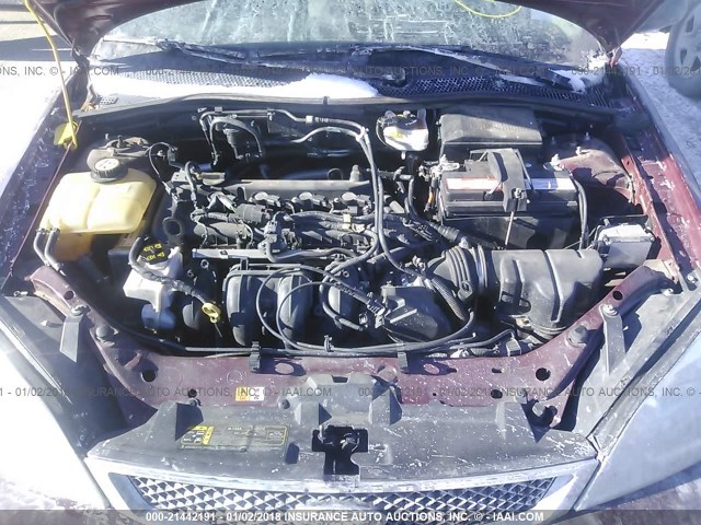 1FAHP37N17W238843 - 2007 FORD FOCUS ZX5/S/SE/SES BURGUNDY photo 10