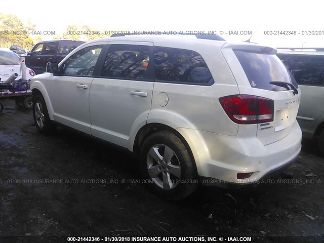 3C4PDCBG0CT307027 - 2012 DODGE JOURNEY SXT WHITE photo 3