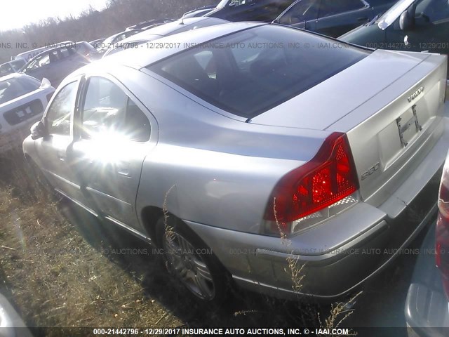 YV1RS592472640840 - 2007 VOLVO S60 2.5T SILVER photo 3