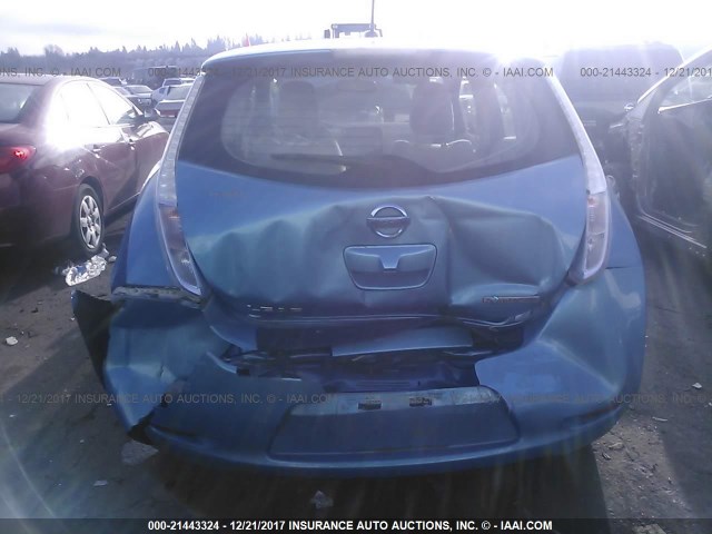 JN1AZ0CP4CT020177 - 2012 NISSAN LEAF SV/SL BLUE photo 6