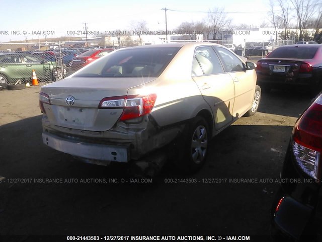 4T1BF1FK5CU115367 - 2012 TOYOTA CAMRY SE/LE/XLE GOLD photo 4