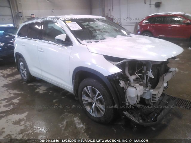 5TDJKRFH7FS085960 - 2015 TOYOTA HIGHLANDER XLE WHITE photo 1