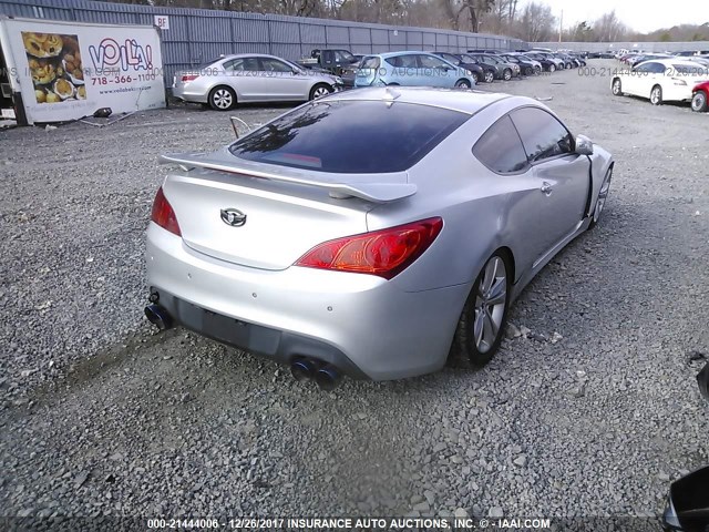 KMHHU6KH4AU021940 - 2010 HYUNDAI GENESIS COUPE 3.8L SILVER photo 4