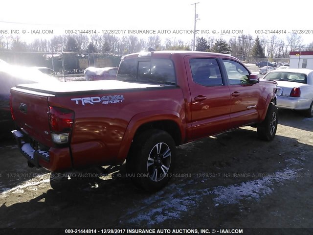 3TMCZ5AN6HM083369 - 2017 TOYOTA TACOMA DBL CAB/SR/TRDSPT/OR/PRO Қызғылт сары фото 4