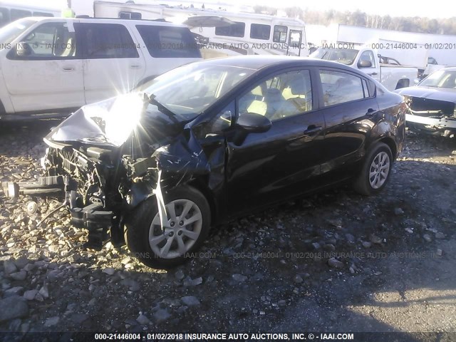 KNADM4A35F6442328 - 2015 KIA RIO LX BLACK photo 2