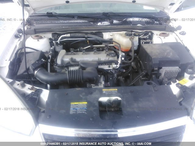 1G1ZS58F77F188362 - 2007 CHEVROLET MALIBU LS WHITE photo 10