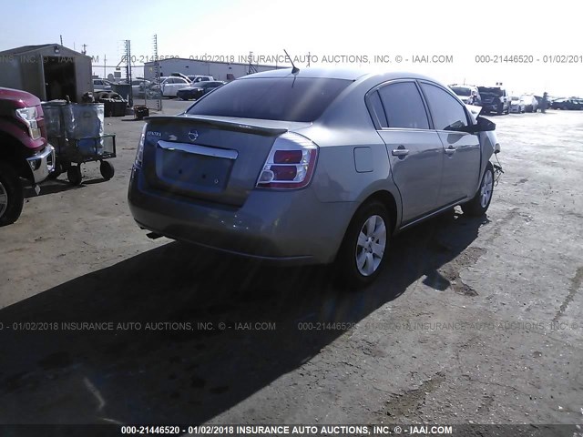 3N1AB6AP3CL651422 - 2012 NISSAN SENTRA 2.0/2.0S/SR/2.0SL GRAY photo 4