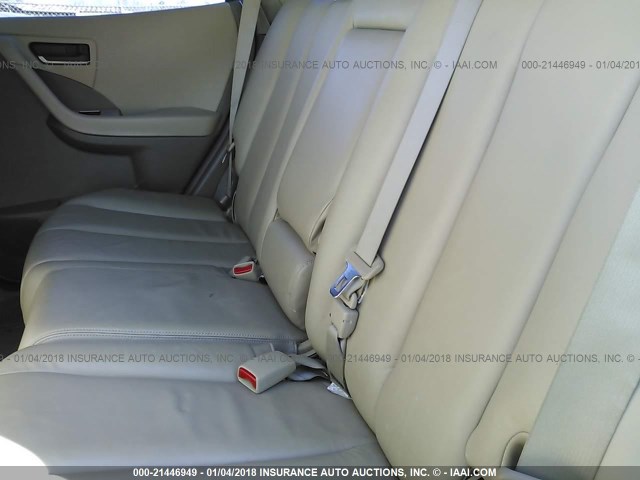 JN8AZ08W65W404318 - 2005 NISSAN MURANO SL/SE/S SILVER photo 8