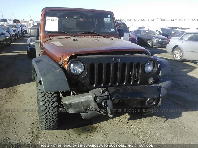 1C4BJWDG2EL291896 - 2014 JEEP WRANGLER UNLIMITE SPORT ORANGE photo 6