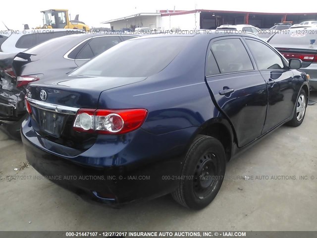 5YFBU4EEXDP177773 - 2013 TOYOTA COROLLA S/LE BLUE photo 4