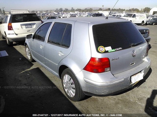 9BWGK61J524071246 - 2002 VOLKSWAGEN GOLF GLS SILVER photo 3