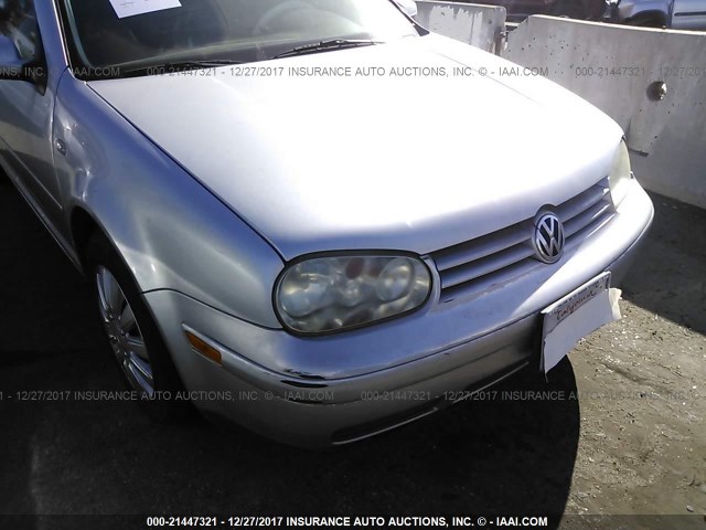 9BWGK61J524071246 - 2002 VOLKSWAGEN GOLF GLS SILVER photo 6