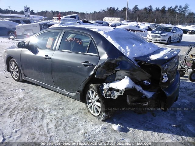 2T1BU4EE7AC445657 - 2010 TOYOTA COROLLA S/LE/XLE GRAY photo 3